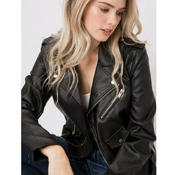 **LAST ONE** Vegan Leather Moto Jacket - Picture 5 of 6
